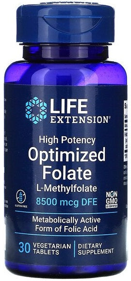 Life Extension High Potency Optimized Folate 30 vegetarian tabs