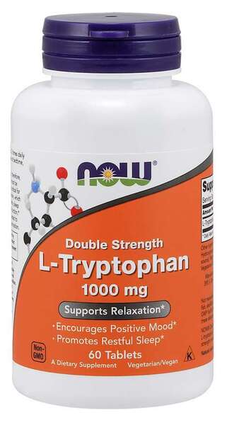 NOW Foods L-Tryptophan 1000mg Double Strength 60 tabs