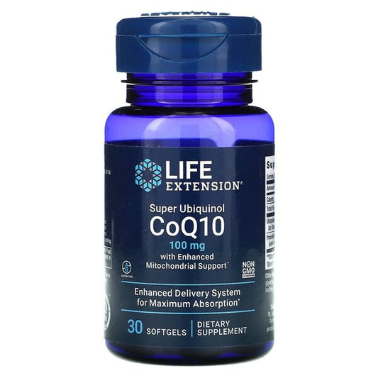 Life Extension Super Ubiquinol CoQ10 with Enhanced Mitochondrial Support 100mg 30 softgels