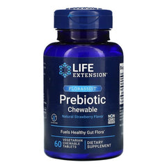 Life Extension Florassist Prebiotic Chewable Natural Strawberry 60 vegetarian chewable tabs