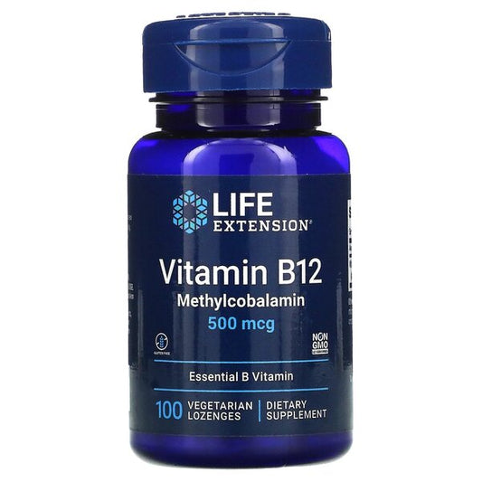 Life Extension Vitamin B12 Methylcobalamin 500mcg 100 vegetarian lozenges
