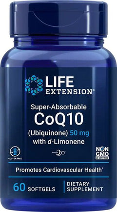 Life Extension Super-Absorbable CoQ10 (Ubiquinone) with d-Limonene 100mg 60 softgels