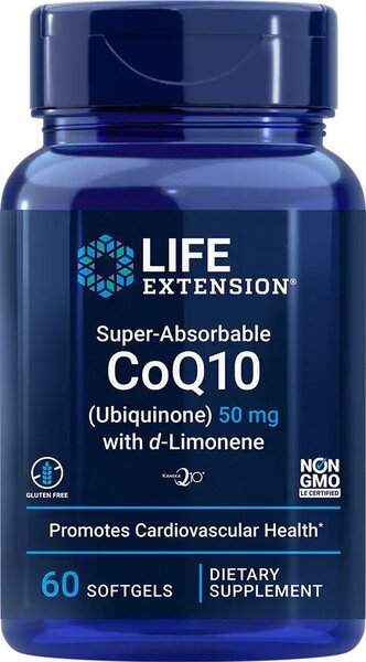 Life Extension Super-Absorbable CoQ10 (Ubiquinone) with d-Limonene 100mg 60 softgels