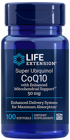 Life Extension Super Ubiquinol CoQ10 with Enhanced Mitochondrial Support 50mg 100 softgels