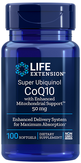 Life Extension Super Ubiquinol CoQ10 with Enhanced Mitochondrial Support 50mg 100 softgels
