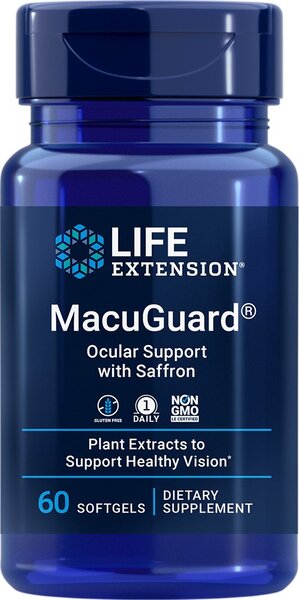 Life Extension MacuGuard Ocular Support with Saffron 60 softgels