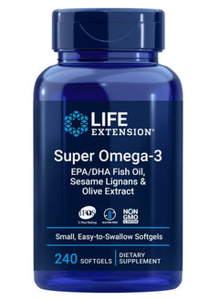 Life Extension Super Omega-3 EPA/DHA with Sesame Lignans & Olive Extract 240 softgels