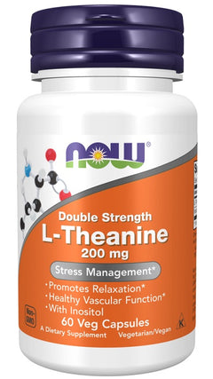 NOW Foods Double Strength L-Theanine 200mg 60 vcaps