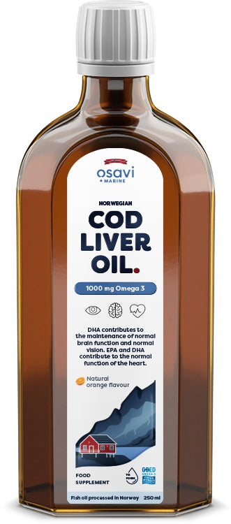 Osavi Norwegian Cod Liver Oil 1000mg Omega 3 (Orange) 250 ml