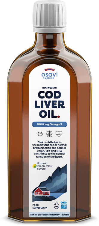 Osavi Norwegian Cod Liver Oil 1000mg Omega 3 (Lemon-Mint) 250 ml