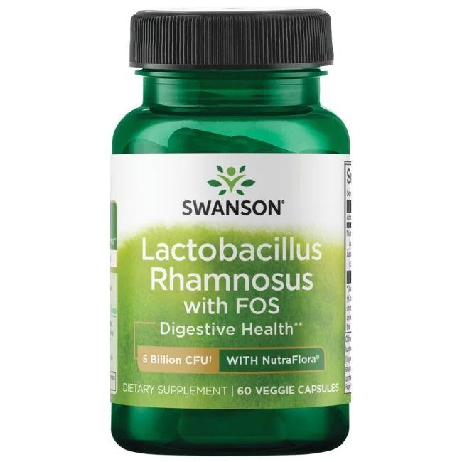 Swanson Lactobacillus Rhamnosus with FOS 5 Billion CFU 60 vcaps