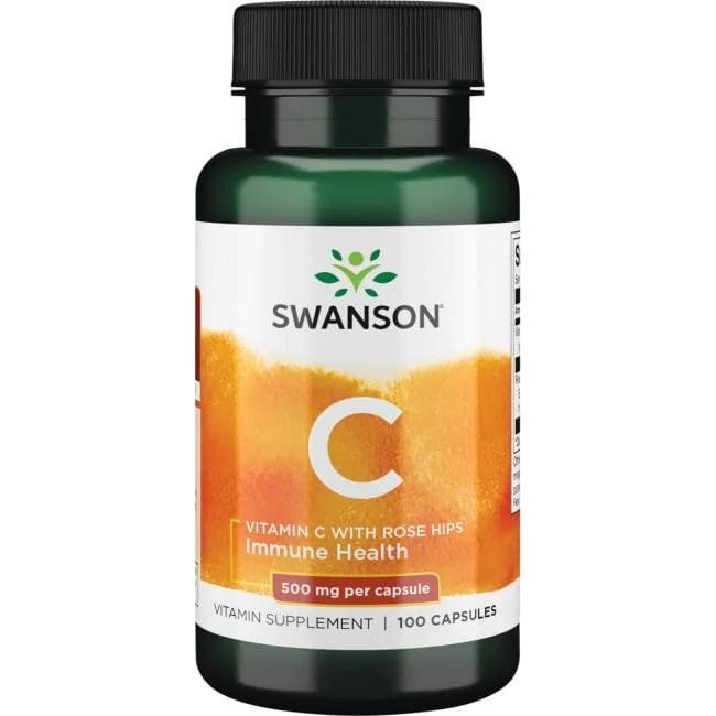 Swanson Vitamin C with Rose Hips Extract 500mg 100 caps