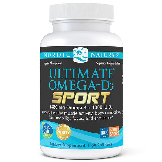 Nordic Naturals Ultimate Omega-D3 Sport 1480mg Lemon 60 softgels