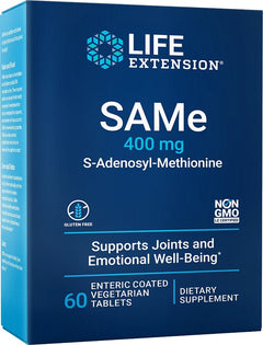 Life Extension SAMe S-Adenosyl-Methionine 400mg 60 enteric coated tabs