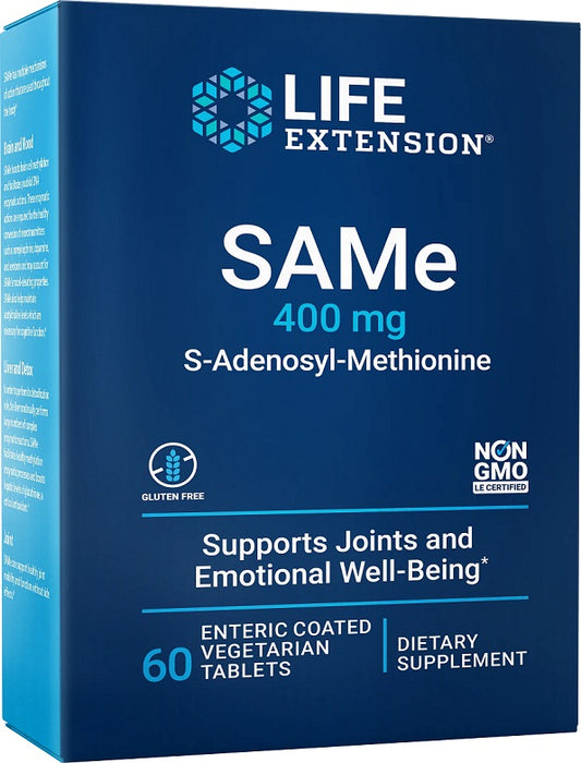 Life Extension SAMe S-Adenosyl-Methionine 400mg 60 enteric coated tabs