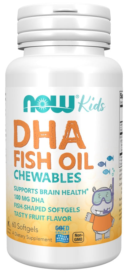 NOW Foods DHA Kids Fish Oil Chewables 100mg 60 softgels