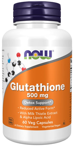 NOW Foods Glutathione with Milk Thistle Extract & Alpha Lipoic Acid 500mg 60 vcaps