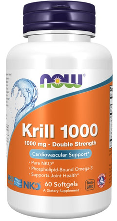 NOW Foods Krill Oil 1000mg Double Strength 60 softgels