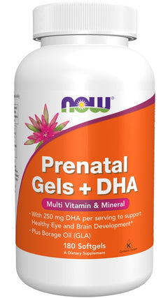 NOW Foods Prenatal Gels + DHA 180 softgels