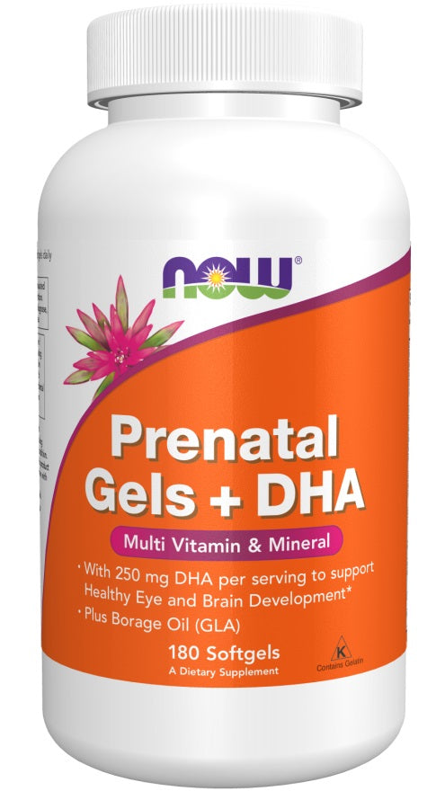 NOW Foods Prenatal Gels + DHA 180 softgels