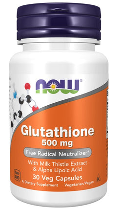 NOW Foods Glutathione with Milk Thistle Extract & Alpha Lipoic Acid 500mg 30 vcaps