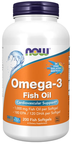 NOW Foods Omega-3 Fish Oil Molecularly Distilled 200 fish softgels