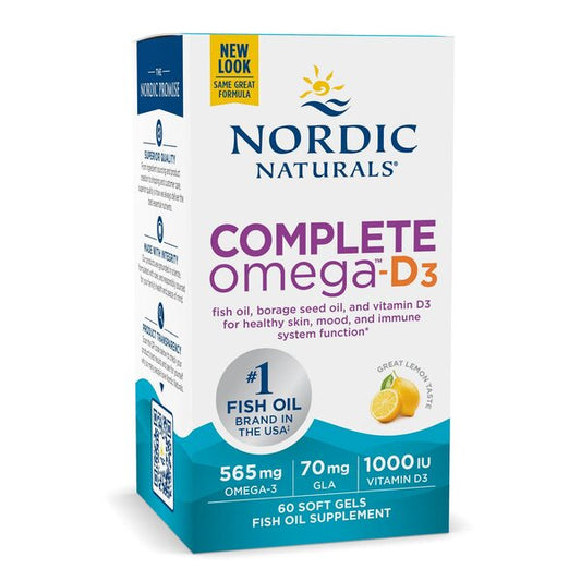 Nordic Naturals Complete Omega-D3 565mg Lemon 120 softgels