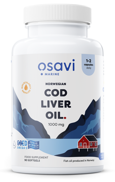 Osavi Norwegian Cod Liver Oil Softgels 1000mg (Lemon) 90 softgels