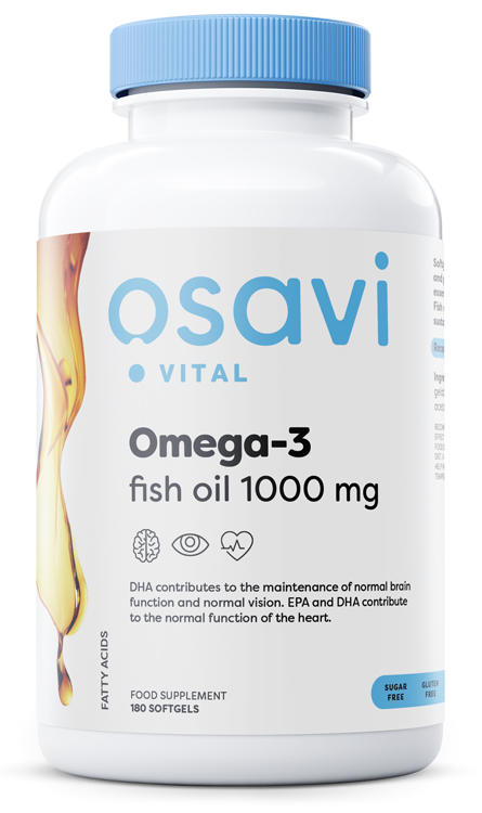 Osavi Omega-3 Fish Oil Molecularly Distilled 1000mg 180 softgels
