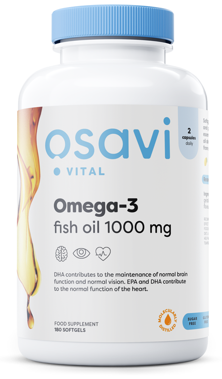 Osavi Omega-3 Fish Oil Molecularly Distilled 1000mg (Lemon) 180 softgels