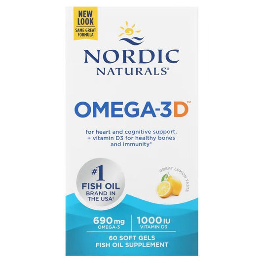 Nordic Naturals Omega-3D 690mg Lemon 60 softgels