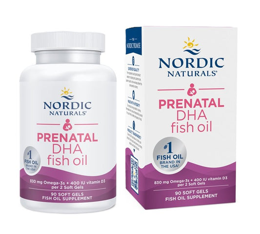 Nordic Naturals Prenatal DHA 830mg Omega-3 + 400 IU D3 Unflavored 90 softgels