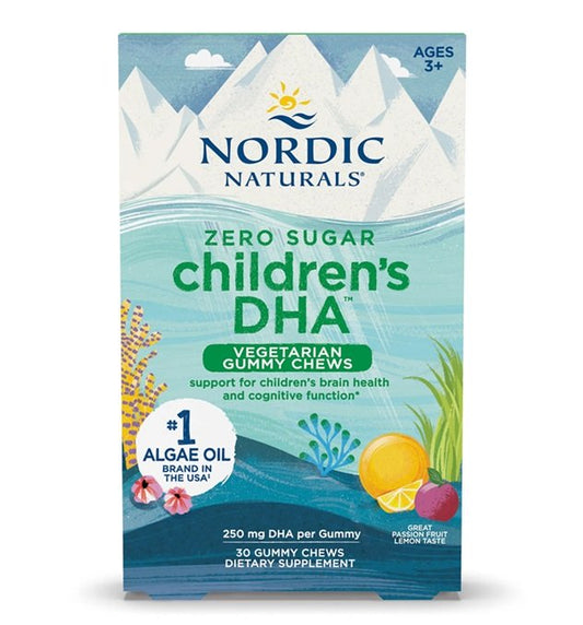 Nordic Naturals Children's DHA Vegetarian Gummy Chews 250mg Passion Fruit Lemon 30 gummies
