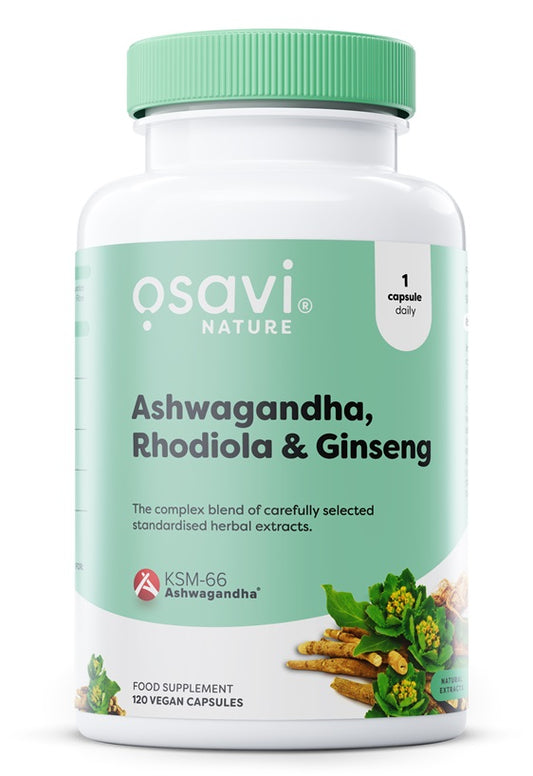 Osavi Ashwagandha + Rhodiola & Ginseng 120 vegan caps