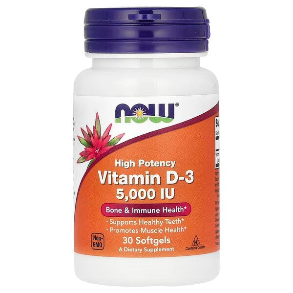 NOW Foods Vitamin D-3 5000 IU 30 softgels