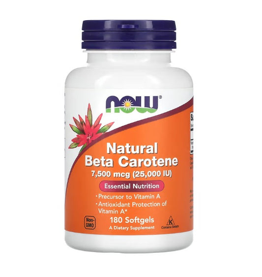 NOW Foods Beta Carotene Natural 25 000 IU 180 softgels