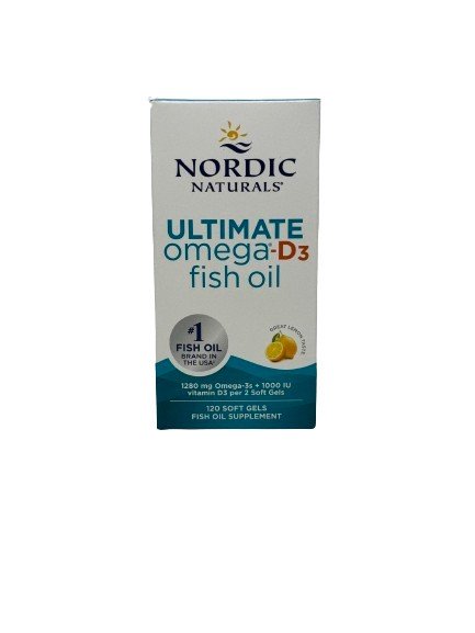 Nordic Naturals Ultimate Omega-D3 Fish Oil 1280mg Lemon 120 softgels