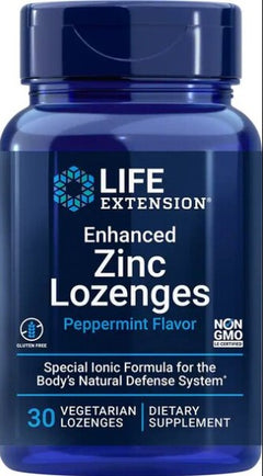 Life Extension Enhanced Zinc Lozenges Peppermint 30 vegetarian lozenges