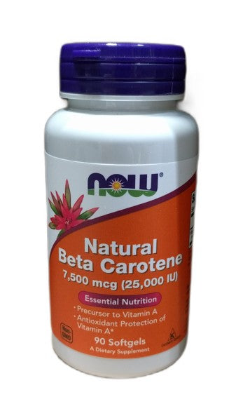 NOW Foods Beta Carotene Natural 7 500 mcg (25 000 IU) 90 softgels