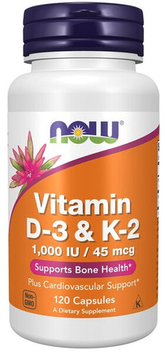 NOW Foods Vitamin D-3 & K-2 120 caps