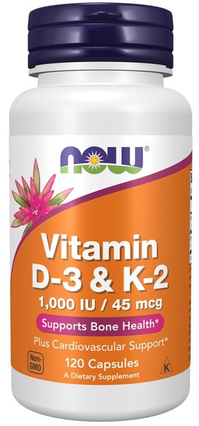 NOW Foods Vitamin D-3 & K-2 120 caps