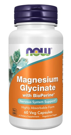 NOW Foods Magnesium Glycinate with BioPerine 60 vcaps