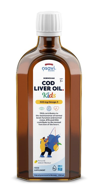 Osavi Norwegian Cod Liver Oil Kids 500mg Omega 3 (Lemon) 250 ml