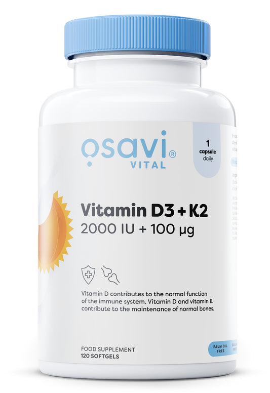 Osavi Vitamin D3 + K2 2000IU + 100mcg 120 softgels