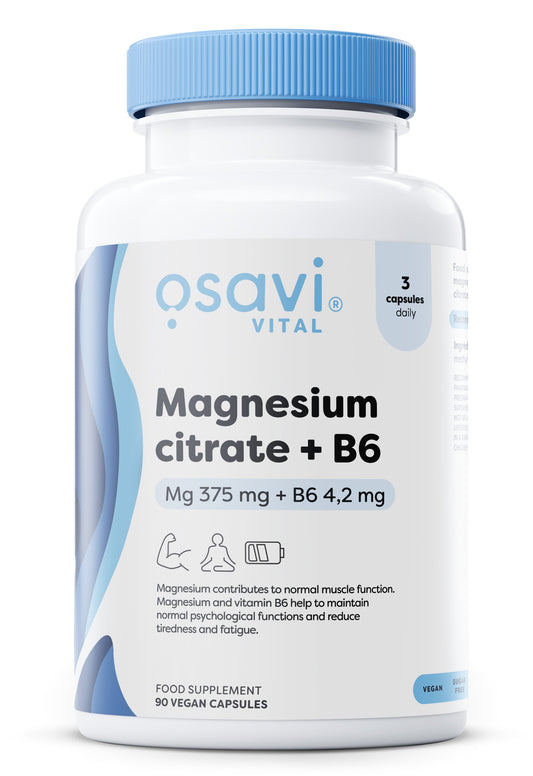 Osavi Magnesium Citrate + B6 375mg + 42mg 90 vcaps