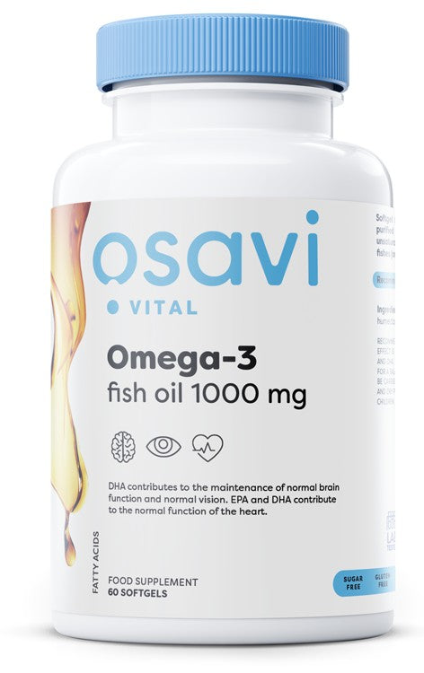 Osavi Omega-3 Fish Oil Molecularly Distilled 1000mg (Lemon) 60 softgels