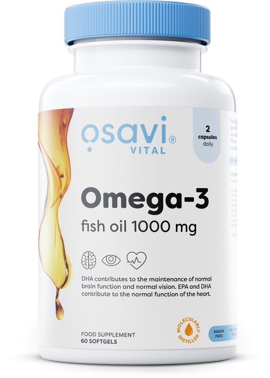 Osavi Omega-3 Fish Oil Molecularly Distilled 1000mg 60 softgels