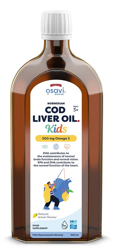 Osavi Norwegian Cod Liver Oil Kids 500mg Omega 3 (Lemon) 500 ml
