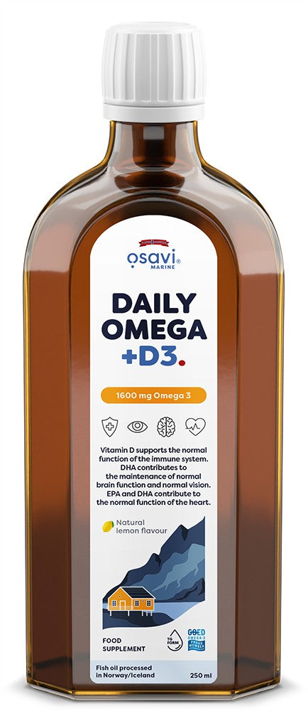 Osavi Daily Omega + D3 1600mg Omega 3 (Natural Lemon) 250 ml
