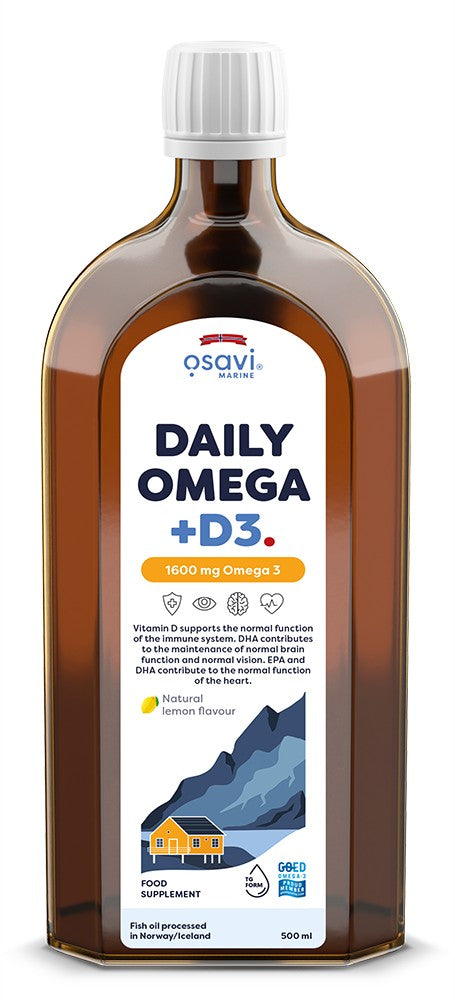 Osavi Daily Omega + D3 1600mg Omega 3 (Natural Lemon) 500 ml